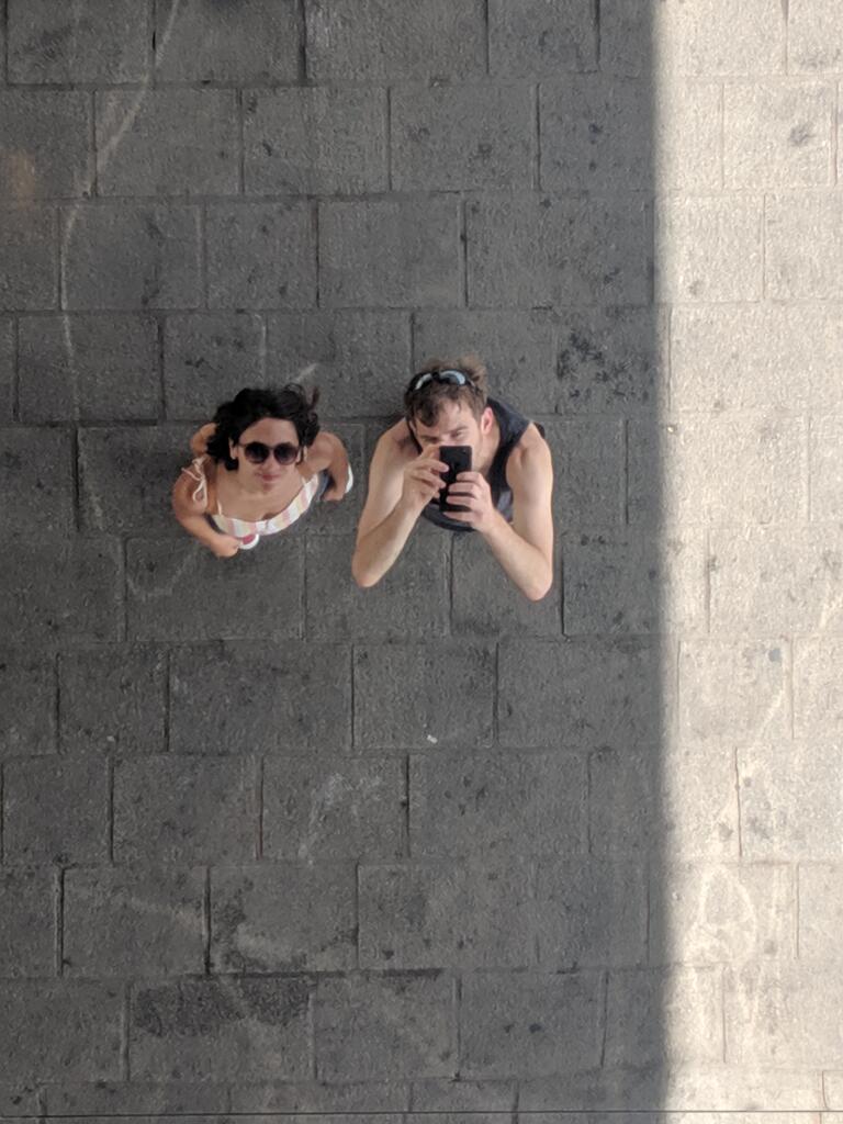 Kaitlin and I under the mirror cieling at le Vieux-Port